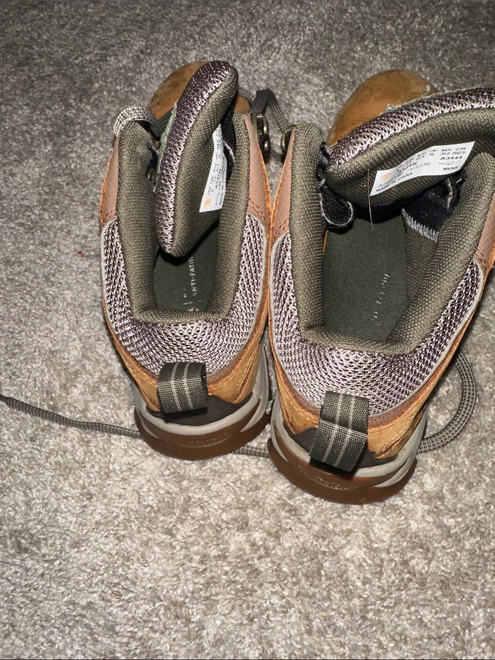 Timberland Tan and Gray Men's Leather Hiking Boots